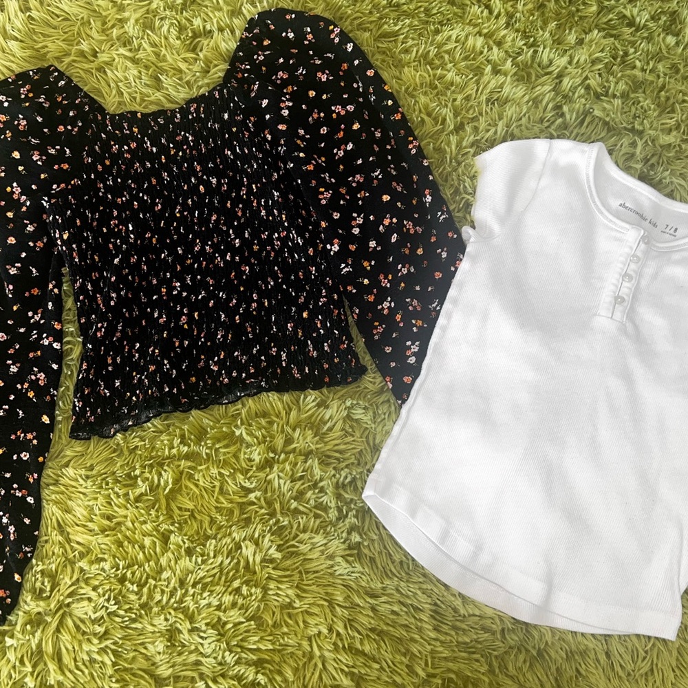 Abercrombie Kids Black Floral Blouse & Target Floral Blouse
